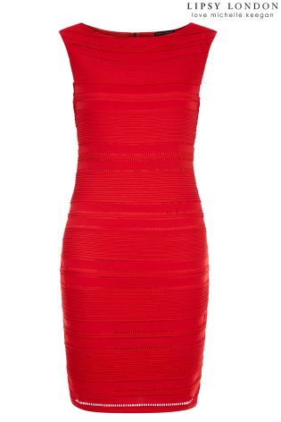 Lipsy Loves Michelle Keegan Ripple Detail Bodycon Dress